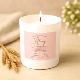 Bride Engagement Candle - Personalised Gift For Bride-To-Be Custom Soy With Name, Message & Memory Handmade Keepsake UK