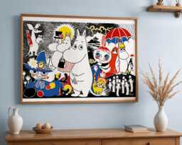 Moomin Family Art Print - Scandinavian Kids Room Decor - thumbnail 1
