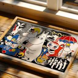 Moomin Family Art Print - Scandinavian Kids Room Decor - thumbnail 3