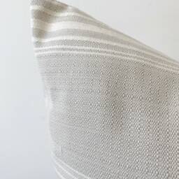 Meteora Square Pillow Cover - 20 X Khaki Case Striped Housewarming Gift - thumbnail 3