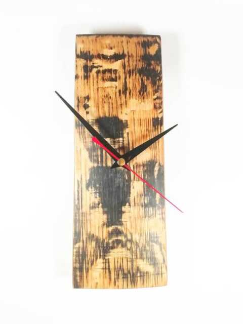 Whiskey Barrel Stave Clock, Irish Oak, Rustic Aged Wood Decor - image 1