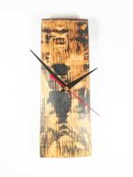 Whiskey Barrel Stave Clock, Irish Oak, Rustic Aged Wood Decor