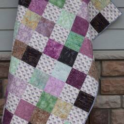 Fish Girl Blanket, Nature Quilt, Batik Baby Blanket, Baby Quilt, Shower Gift, Purple Green Brown Black & White - thumbnail 2