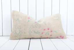 Handwoven Kilim Lumbar Pillow Cover Bohemian Tribal Cushion - 12x24 - thumbnail 1