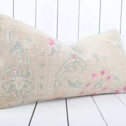 Handwoven Kilim Lumbar Pillow Cover Bohemian Tribal Cushion - 12x24 - thumbnail 3