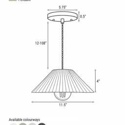 Large Montebello - Ceramic Pendant Ceiling Light Handmade Minimalist Scalloped Hanging Fixture in Fog Gray - thumbnail 4