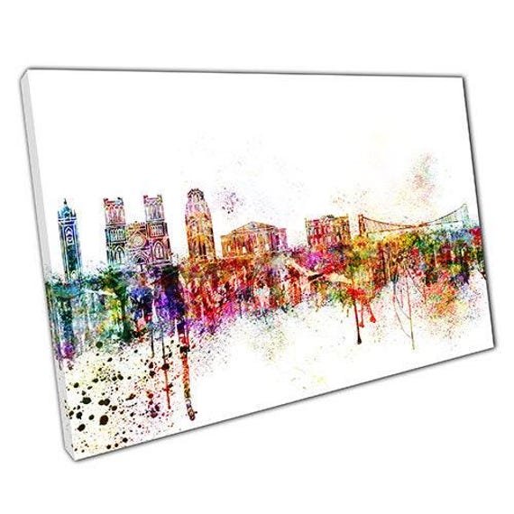 Bristol Skyline Canvas Vibrant Landmark Print For Home & Office - Colorful UK City Wall Art Decor - image 1