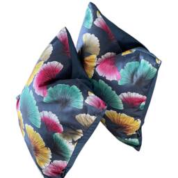 Gingko Leaves Cushion Cover Printed Velvet Fabric Japanese Inspired Colorful 16-24 - thumbnail 3