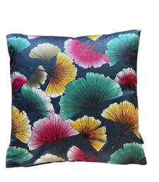 Gingko Leaves Cushion Cover Printed Velvet Fabric Japanese Inspired Colorful 16-24 - thumbnail 1