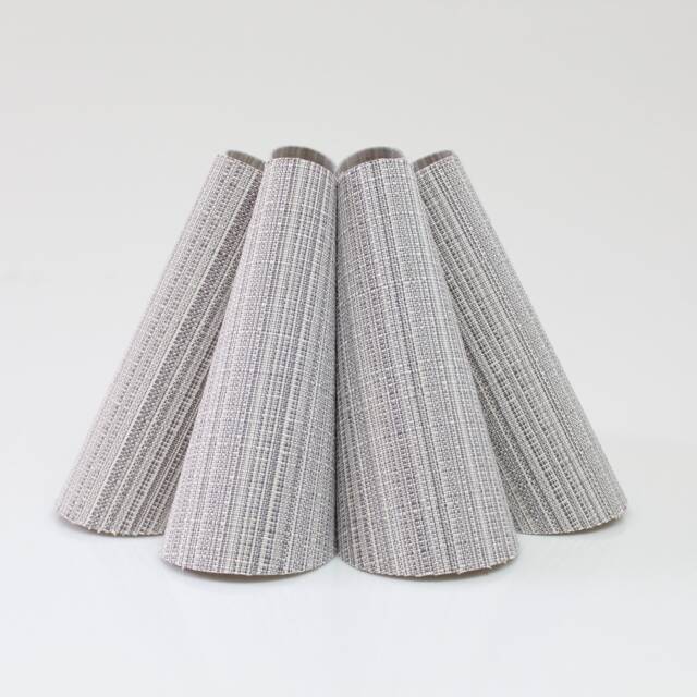 Handmade Light Grey Striped Fabric Lampshade For Decor Gifts-47# - image 1