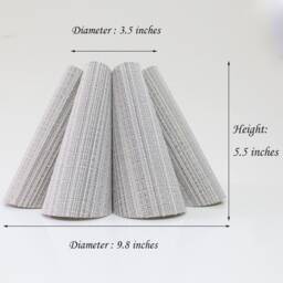 Handmade Light Grey Striped Fabric Lampshade For Decor Gifts-47# - thumbnail 2