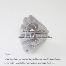 Handmade Light Grey Striped Fabric Lampshade For Decor Gifts-47# - thumbnail 3