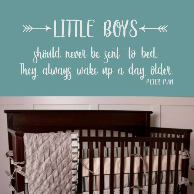 Little Boys - Peter Pan - Vinyl Wall Decal - Home Decor - Boys Bedroom Farmhouse Decor - image 1