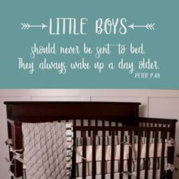 Little Boys - Peter Pan - Vinyl Wall Decal - Home Decor - Boys Bedroom Farmhouse Decor - thumbnail 1