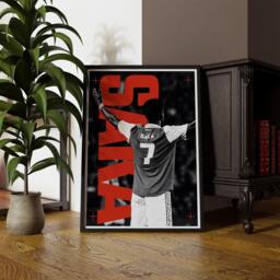 Football Celebration - Saka 03 Poster Iconic-Football Inspired Wall Art, Sports Print, Gift For Him, Home Decor, Man Cave, Football - thumbnail 1