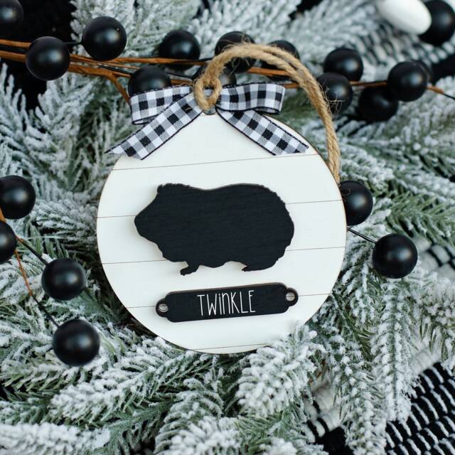Guinea Pig Farmhouse Christmas Ornament - Gift For Owner Pet Modern Decor - image 1