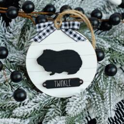 Guinea Pig Farmhouse Christmas Ornament - Gift For Owner Pet Modern Decor - thumbnail 3