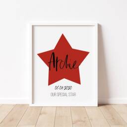 Personalized Star Print - New Baby Gift, Nursery Wall Art - thumbnail 3