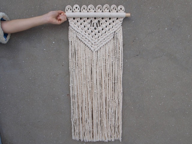 Boho Macrame Wall Hanging Unbleached Cotton, Bedroom Decor - image 1