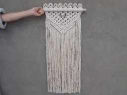 Boho Macrame Wall Hanging Unbleached Cotton, Bedroom Decor - thumbnail 1