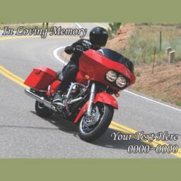 Motorcycle in Loving Memory Full Color Rectangle 004 Custom Vinyl Wall Decal Or Car Sticker - Ilmfullcolorrectangle004Et