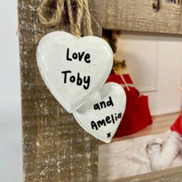 Merry Christmas Nan Grandad Photo Frame - Personalised Xmas Gift Driftwood Picture 6X4 - thumbnail 3