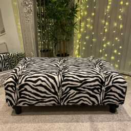 Marty Zebra Animal Print Footstool Coffee Table Bench - thumbnail 3