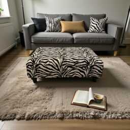 Marty Zebra Animal Print Footstool Coffee Table Bench