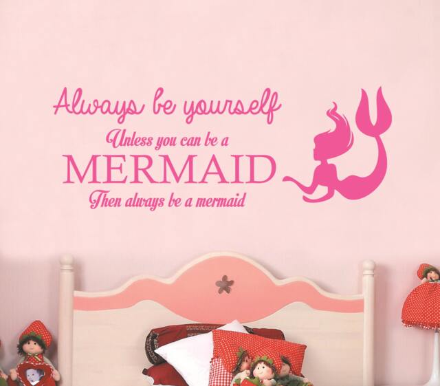 Mermaid Quote Wall Decal Children's Room Vinyl Sticker - image 1