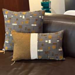 Chenille Geometric Pillow Cover - Textured Throw For Home Decor Handmade By Ellaosix - thumbnail 4