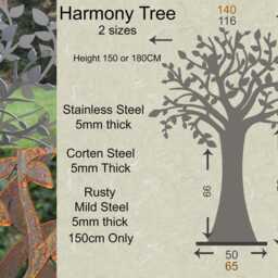 Metal Tree Garden Sculpture - Handcrafted Corten Or Stainless Steel Outdoor Art, Made To Order - thumbnail 4