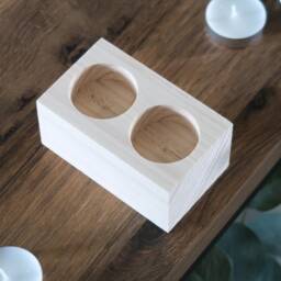 Decorative Unpainted Pinewood Tea Light Candle Holder - Perfect For Craft Lovers Double Triple Quadruple Table Centrepiece Home Decor - thumbnail 3
