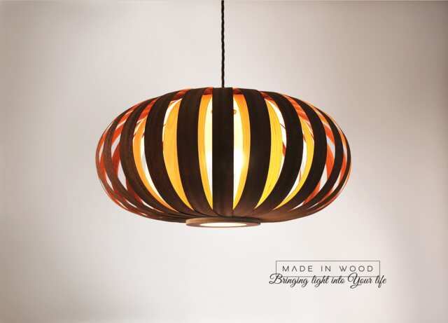 Mahogany Baltic Birch Wood Veneer Pendant Lamp - image 1