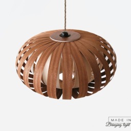 Mahogany Baltic Birch Wood Veneer Pendant Lamp - thumbnail 3