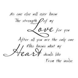 No One Else Will Ever Know The Strength Love Quote Vinyl Wall Decal - 093 - thumbnail 4