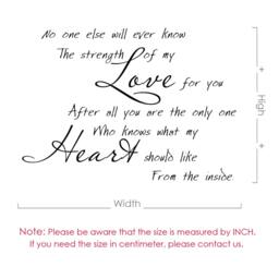 No One Else Will Ever Know The Strength Love Quote Vinyl Wall Decal - 093 - thumbnail 3