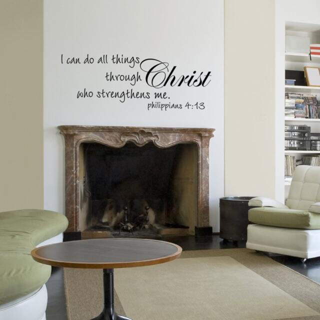 Scripture Wall Decal - I Can Do All Things Through Christ Who Strengthens Me Christian Bible Verse Wall Art- 132 - image 1