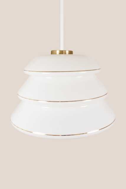 Tajda Vintage Pendant Light Mcm Hanging Handcrafted Glass Lamp Retro Ceiling Fixture Yugoslavia Gold Brass - image 1