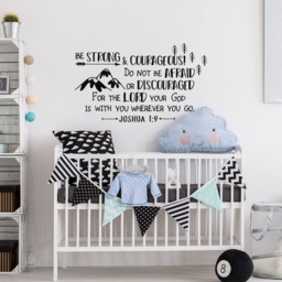 Joshua 19 Be Strong & Courageous Wall Decal - Explorer Nursery Decor Ww107 - thumbnail 1