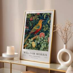 William Morris Print, Art, Exhibition Poster, Birds Morris, Green, Bird Wall Art - thumbnail 1