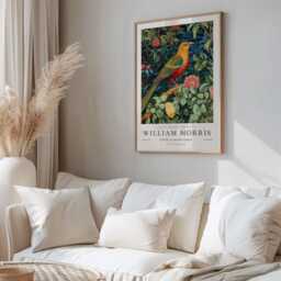 William Morris Print, Art, Exhibition Poster, Birds Morris, Green, Bird Wall Art - thumbnail 2
