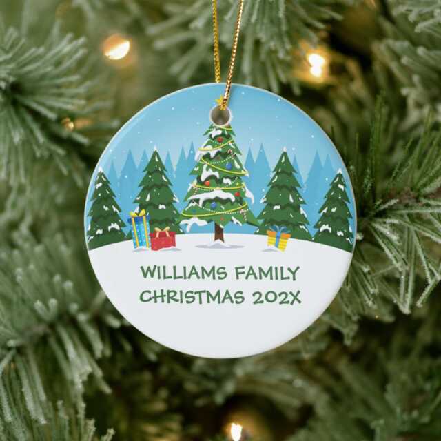 Custom New Home Ornament 2025, Cute Personalized Family Christmas Tree Ceramic Ornament, House Our 2025 - image 1