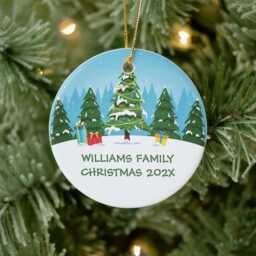 Custom New Home Ornament 2025, Cute Personalized Family Christmas Tree Ceramic Ornament, House Our 2025 - thumbnail 1