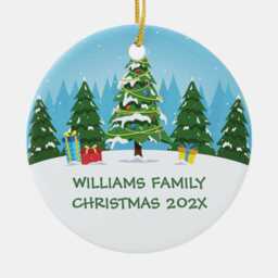 Custom New Home Ornament 2025, Cute Personalized Family Christmas Tree Ceramic Ornament, House Our 2025 - thumbnail 3