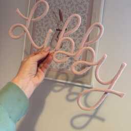 Name Decor Kids Room, Personalised Name Sign, Wire Wall Kids For Wall, Knitted Wire Lettering - thumbnail 3