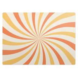 Retro Swirling Stripes Computer Chair Mat, Orange Office Pattern Vinyl Floor Protector, Protector - thumbnail 2