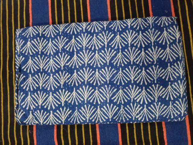 Kantha Throw Block Print Kantha Quilt, Bedspread, Coverlet Size Multi - image 1