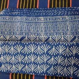 Kantha Throw Block Print Kantha Quilt, Bedspread, Coverlet Size Multi - thumbnail 3
