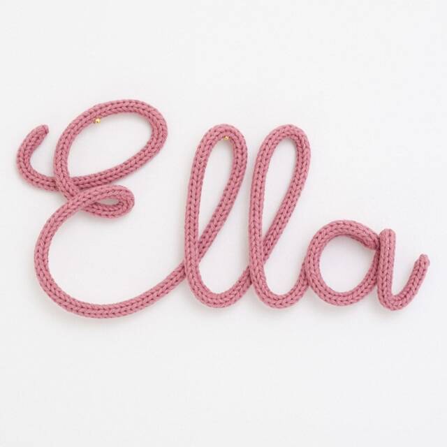 Knitted Wire Name Sign, Kids Room Decor, Personalised Baby Gift, Nursery Children's Wall Art, New Gift - image 1