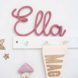 Knitted Wire Name Sign, Kids Room Decor, Personalised Baby Gift, Nursery Children's Wall Art, New Gift - thumbnail 3